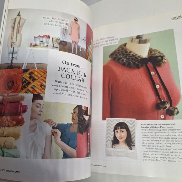 Mollie Makes UK Magazine 2011 Issue 9 Book Journal Covers Embroidery No Kit - Picture 5 of 8